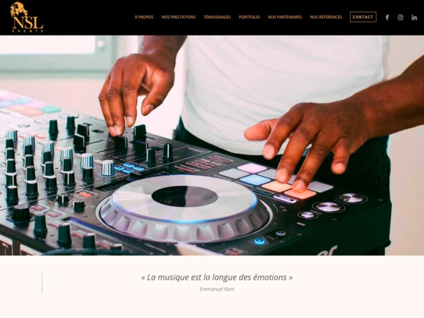 site web one-page nsl events